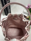 Re Nylon Pink Check Bucket Bag Mini 1BH038 - PRADA - BALAAN 5