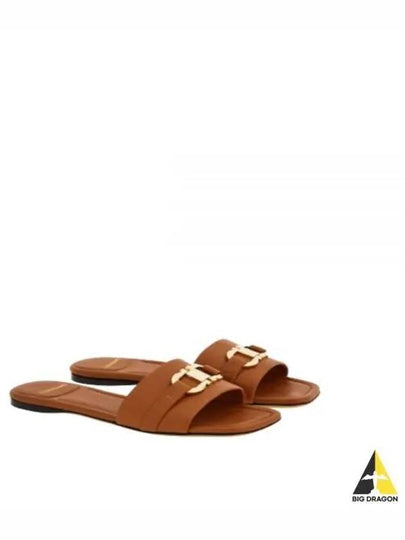 Gancini Ornament Flat Slide Brown - SALVATORE FERRAGAMO - BALAAN 2