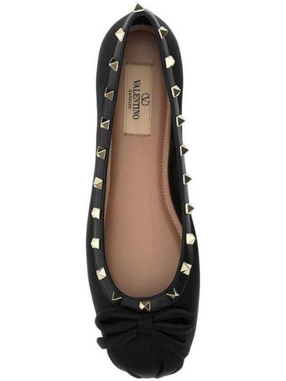 Rockstud Patent Leather Ballerina Black - VALENTINO - BALAAN 2