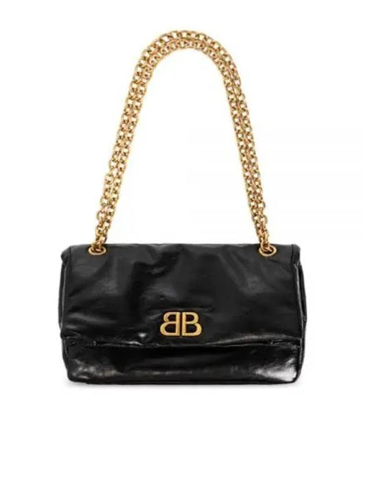 Monaco Small Chain Shoulder Bag Black - BALENCIAGA - BALAAN 2