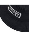 Logo Embroidered Cotton Bucket Hat Black - KENZO - BALAAN 8