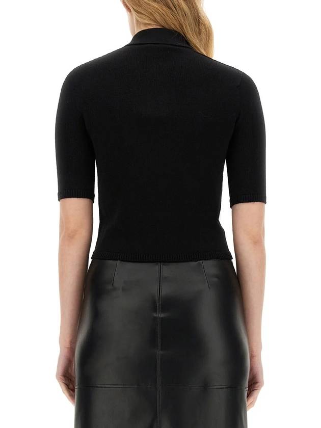 Gemma Virgin Wool Polo Shirt Black - S MAX MARA - BALAAN 3