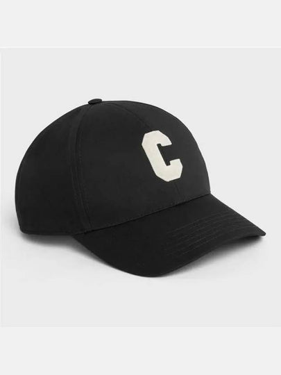 Initial C Patch Cotton Ball Cap Black - CELINE - BALAAN 2