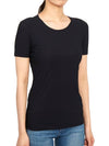 Crew Neck Plain Slim Polyamide Short Sleeve T-shirt Black - JIL SANDER - BALAAN 4