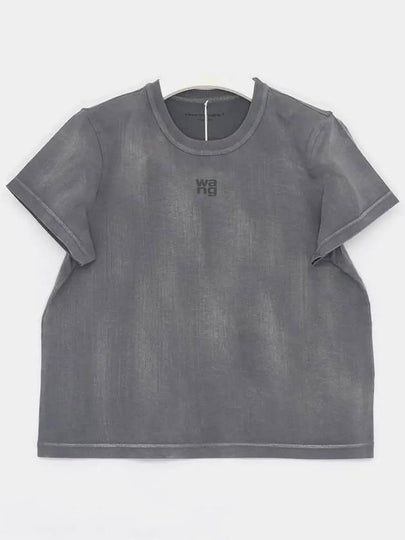 WANG Center Logo Washed Short Sleeve Women s T Shirt 4CC3241521 029C - ALEXANDER WANG - BALAAN 2