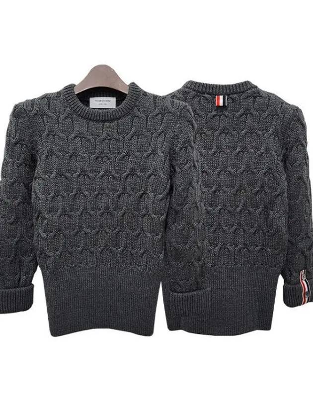 Women s Crisscross Cable Wool Knit 37069548 1095316 - THOM BROWNE - BALAAN 1