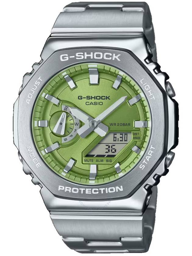 Casio G-Shock G-Steel 2100 Series Quartz Green Dial Men's Watch GM2110D-3A - CASIO - BALAAN 1