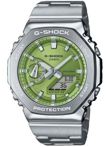 Casio G-Shock G-Steel 2100 Series Quartz Green Dial Men's Watch GM2110D-3A - CASIO - BALAAN 1