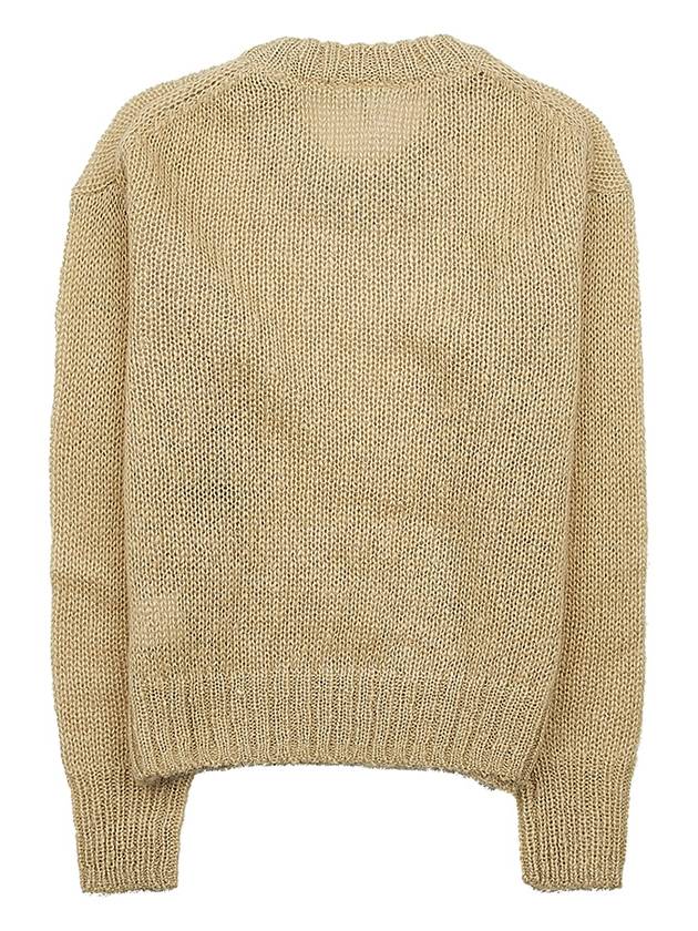 Logo Mohair Knit Top Beige - GANNI - BALAAN 3