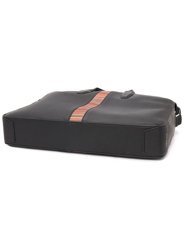 signature striped leather briefcase black - PAUL SMITH - BALAAN 6