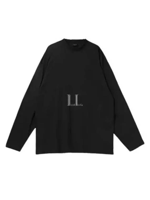 Oversized Crew Neck Long Sleeve T-Shirt Black - BALENCIAGA - BALAAN 2