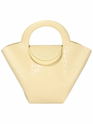 Stone Crocodile Embossed Basket Tote Bag Sand - BOTTEGA VENETA - BALAAN 1