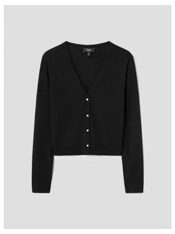 Women s Wool Slim Crop Spring Fall Cardigan Black Domestic Product GM0024012233615 - THEORY - BALAAN 1