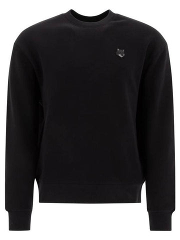 Fox Patch Sweatshirt Black - MAISON KITSUNE - BALAAN 1