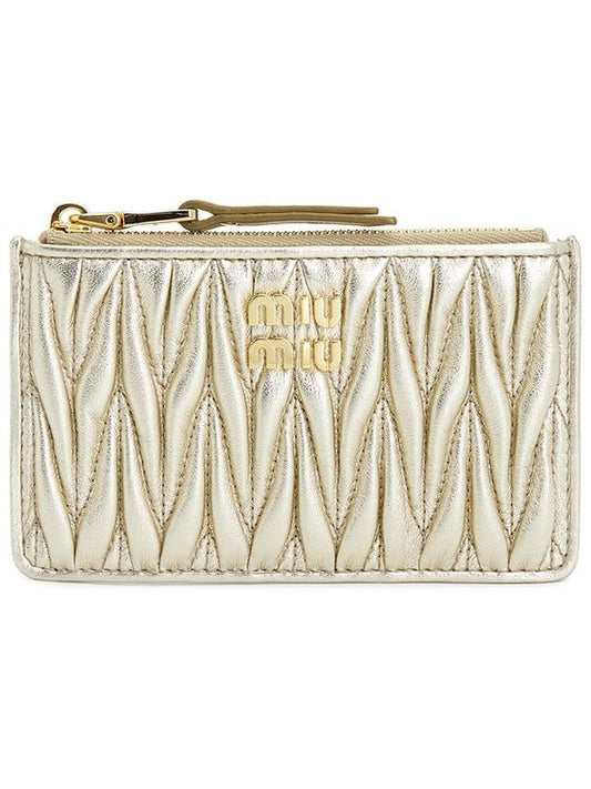 Matelasse Leather Envelope Card Wallet Pyrite - MIU MIU - BALAAN 2