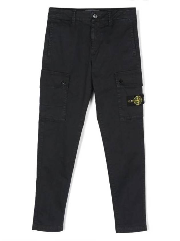 Kids Cotton Cargo Pants Navy - STONE ISLAND - BALAAN 1