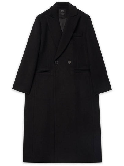 Mars double button lip pocket back slit long coat black MARS03BK - RAMUSTUDIO - BALAAN 2