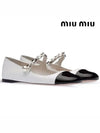 Patent Leather Ballerina Black White - MIU MIU - BALAAN 3