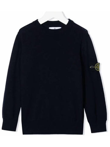 Kids Waffen Crew Neck Knit Navy 7516509A4 V0020 - STONE ISLAND - BALAAN 1