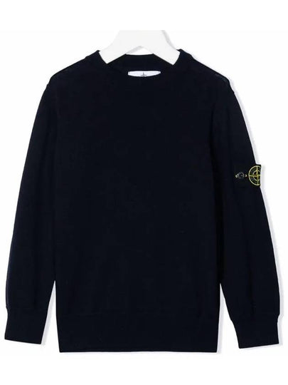 Kids Wappen Crewneck Logo Patch Knit Top Navy - STONE ISLAND - BALAAN 2