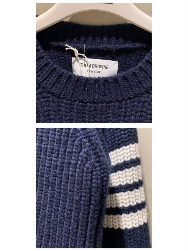 Men's Stitch Classic Handmade Cashmere Knit Top Navy - THOM BROWNE - BALAAN 6