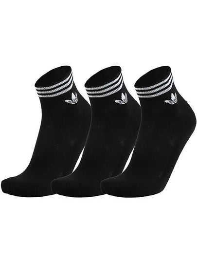 Trefoil Ankle Socks 3 Pack Black - ADIDAS - BALAAN 2