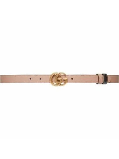 GG Marmont Reversible Thin Belt Pink Black - GUCCI - BALAAN 2