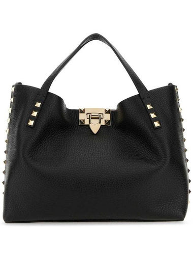 Stampalce Rockstud Tote Bag Black - VALENTINO - BALAAN 1