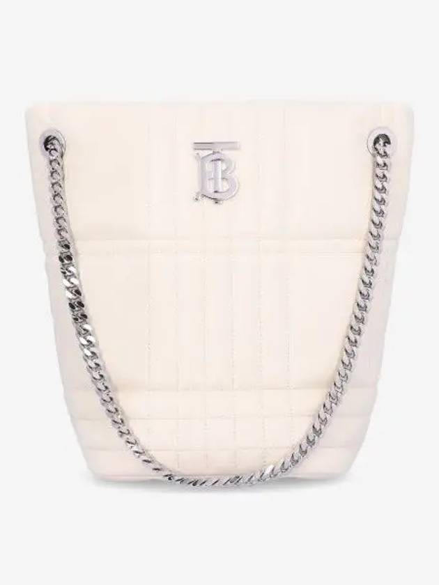 Lola Quilted Lambskin Small Bucket Bag White - BURBERRY - BALAAN 2