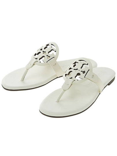 Miller Soft Leather Flip Flops White - TORY BURCH - BALAAN 2