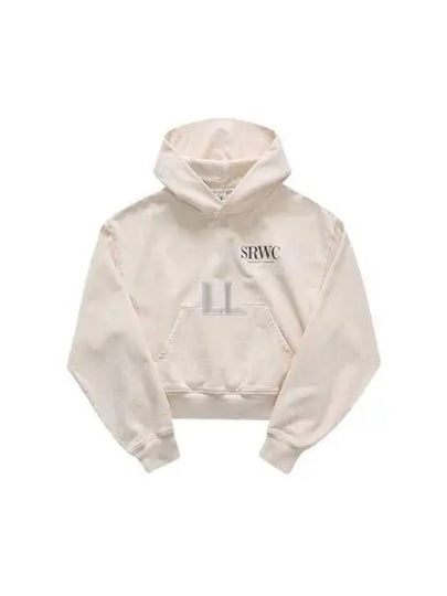 Women's SRWC Logo Cropped Hoodie Beige - SPORTY & RICH - BALAAN 2