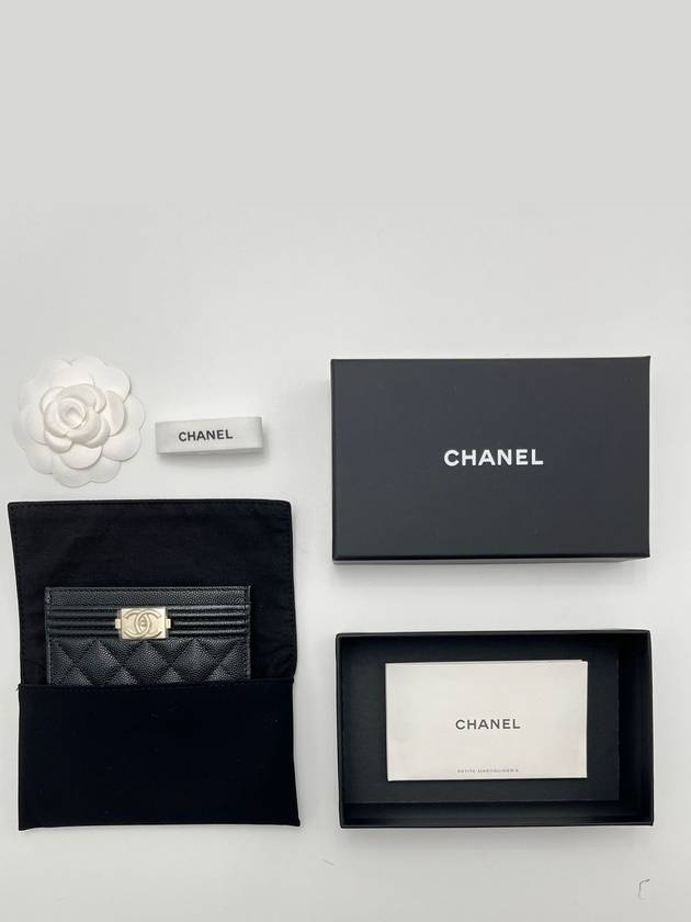 Boy card wallet holder caviar silver A84431 - CHANEL - BALAAN 6