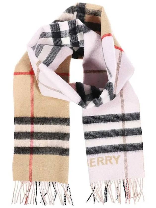 Contrast Check Cashmere Muffler - BURBERRY - BALAAN 2