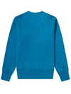 Logo Print Crew Neck Sweatshirt Teal Blue - ACNE STUDIOS - BALAAN 4