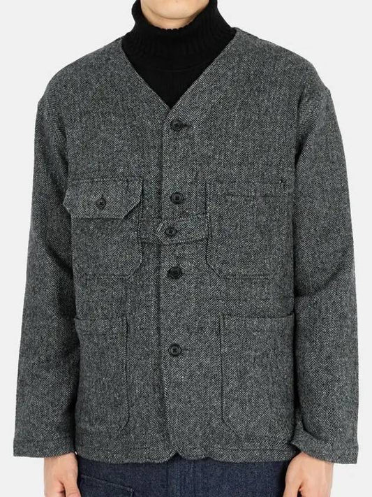 men's herringbone wool cardigan jacket gray 22F1D034 IP002 GRAY - ENGINEERED GARMENTS - BALAAN 2