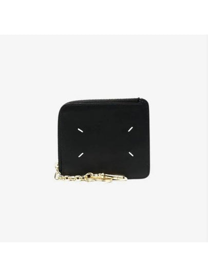 Stitch Half Zipper Card Wallet Black - MAISON MARGIELA - BALAAN 2