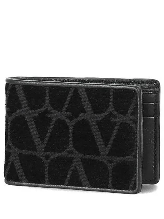 Toile Iconographe Small Fabric Half Wallet Black - VALENTINO - BALAAN 2