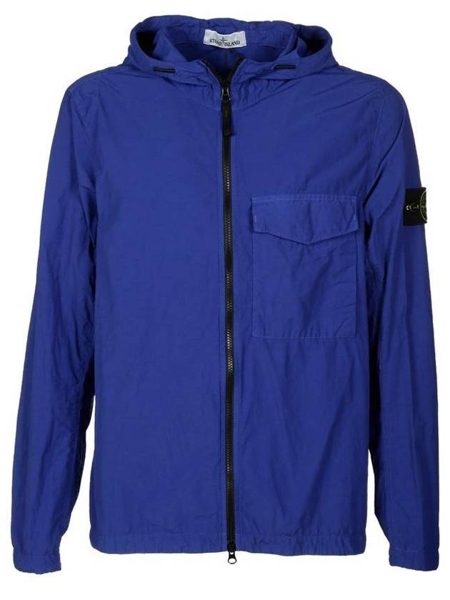 Men's Wappen Patch Naslan Pocket Hooded Jacket Blue - STONE ISLAND - BALAAN 1