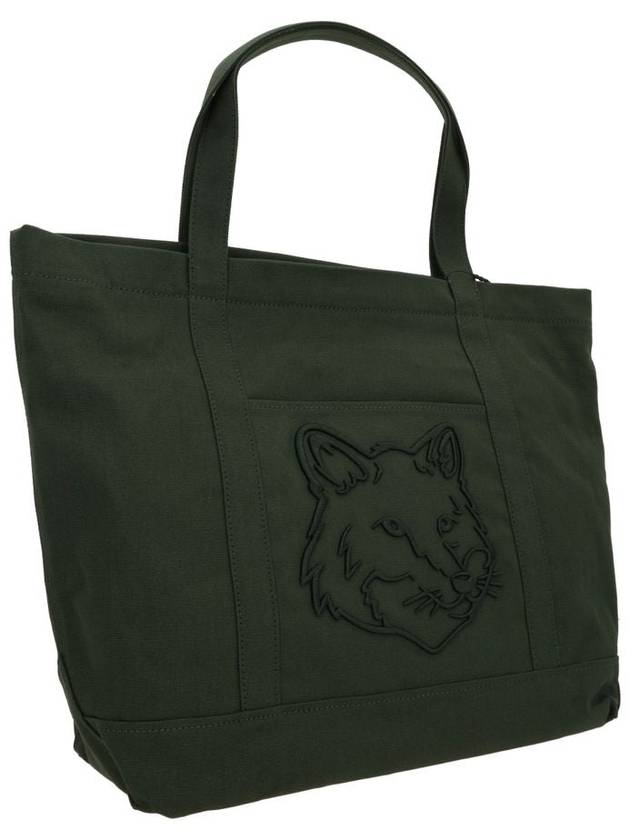 Fox Head Large Tote Bag Ranger Green - MAISON KITSUNE - BALAAN 3