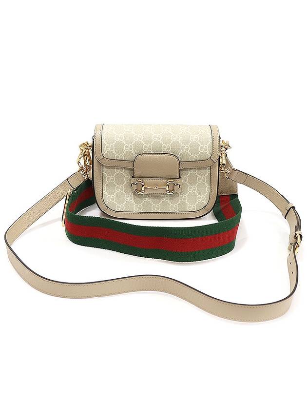 658574 GG Supreme Canvas Beige Leather Horsebit 1955 WEB Mini Cross Bag 2WAY - GUCCI - BALAAN 1