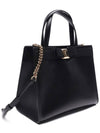 Vara Bow Top Handle Tote Bag Black - SALVATORE FERRAGAMO - BALAAN 4