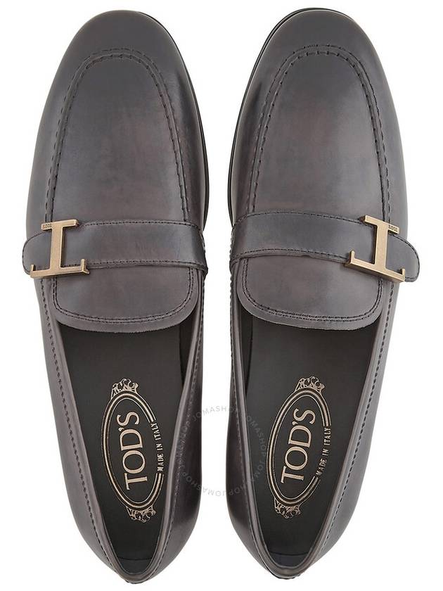 Tods Men's Dark Grey Piatta Gomma Moccasins, Brand Size 5 ( US Size 6 ) - TOD'S - BALAAN 3