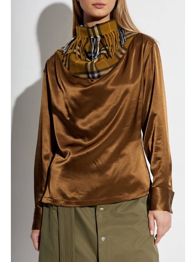 Check Scarf Long Sleeve T Shirt Brown - BURBERRY - BALAAN 4