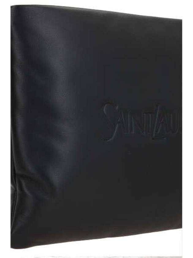 Logo Padding Large Clutch Bag Black - SAINT LAURENT - BALAAN 5