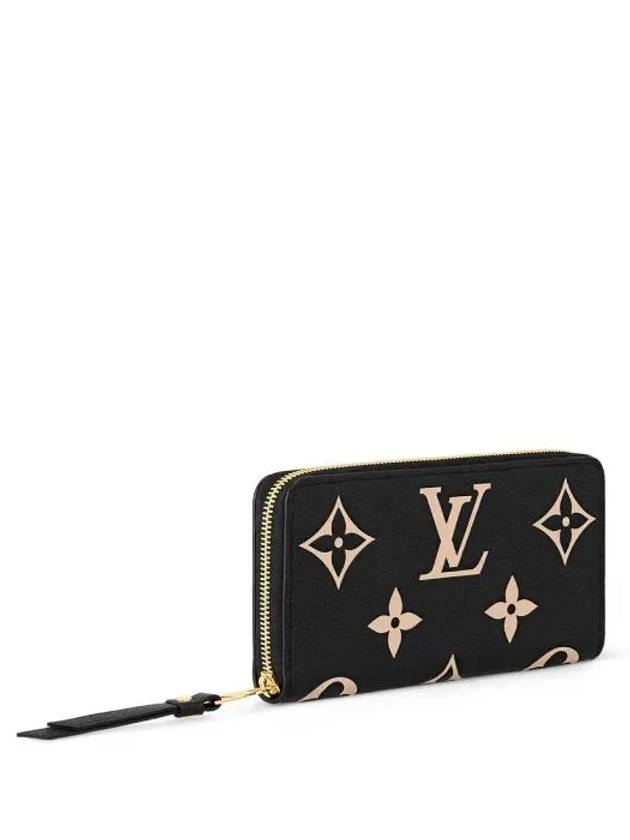 Zippy Monogram Long Wallet Black Beige - LOUIS VUITTON - BALAAN 3