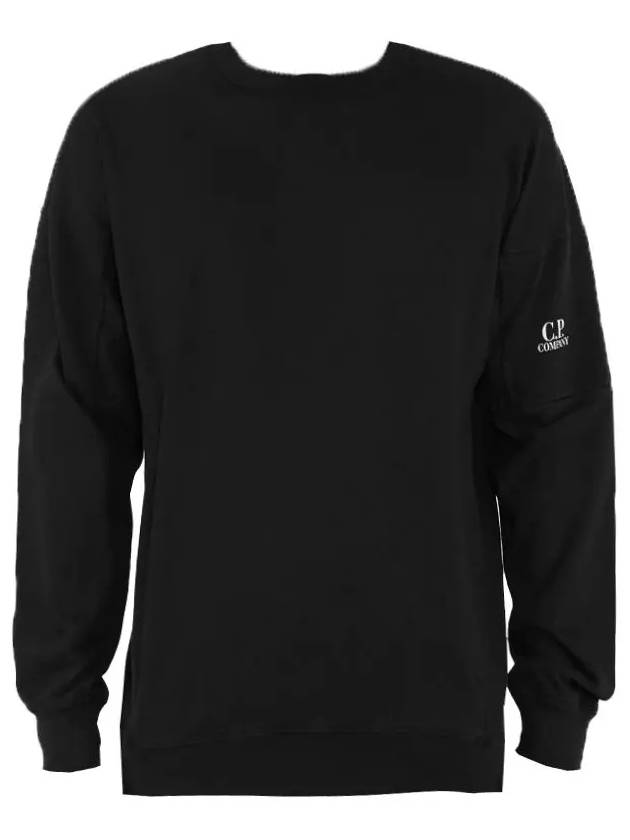 Men's Logo Pocket Sweatshirt Black - CP COMPANY - BALAAN.