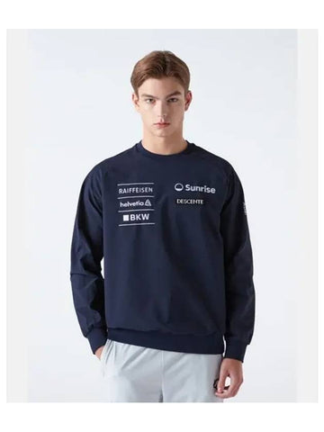 SWISS SKI Brushed Stretch Woven Sweatshirt Navy SP323SWH91 - DESCENTE - BALAAN 1