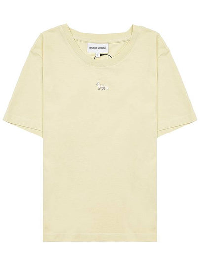 Baby Fox Patch Baby Short Sleeve T-Shirt Chalk Yellow - MAISON KITSUNE - BALAAN 2