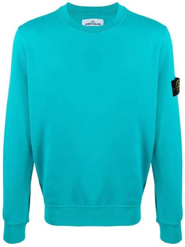 Garment Dyed Cotton Crewneck Sweatshirt Blue - STONE ISLAND - BALAAN 2