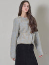 Tweed round cardigan light blue - MITTE - BALAAN 3